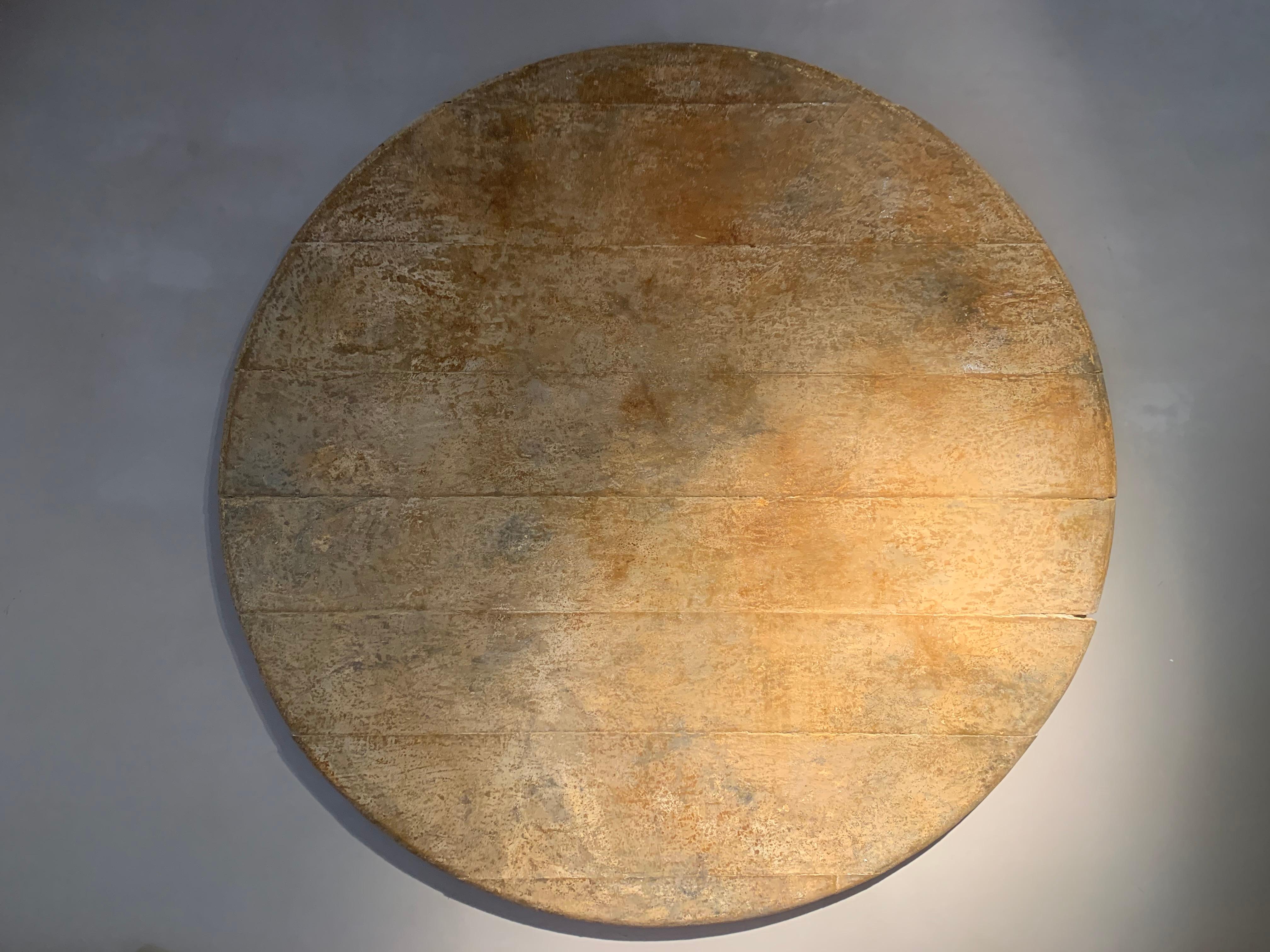 Circular Painting on Old Wood 1