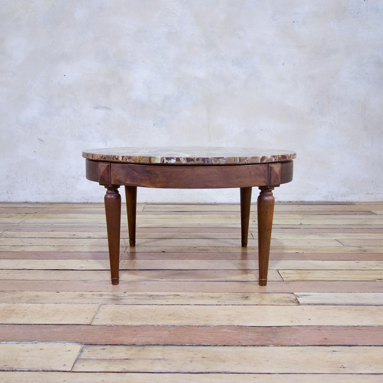 A 19th Century Small Circular Walnut Petrified Wood Low Coffee Table - Fossil  7