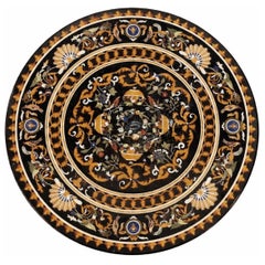 Circular Pietra, Dura specimen marble table Top. Florentine style 60."