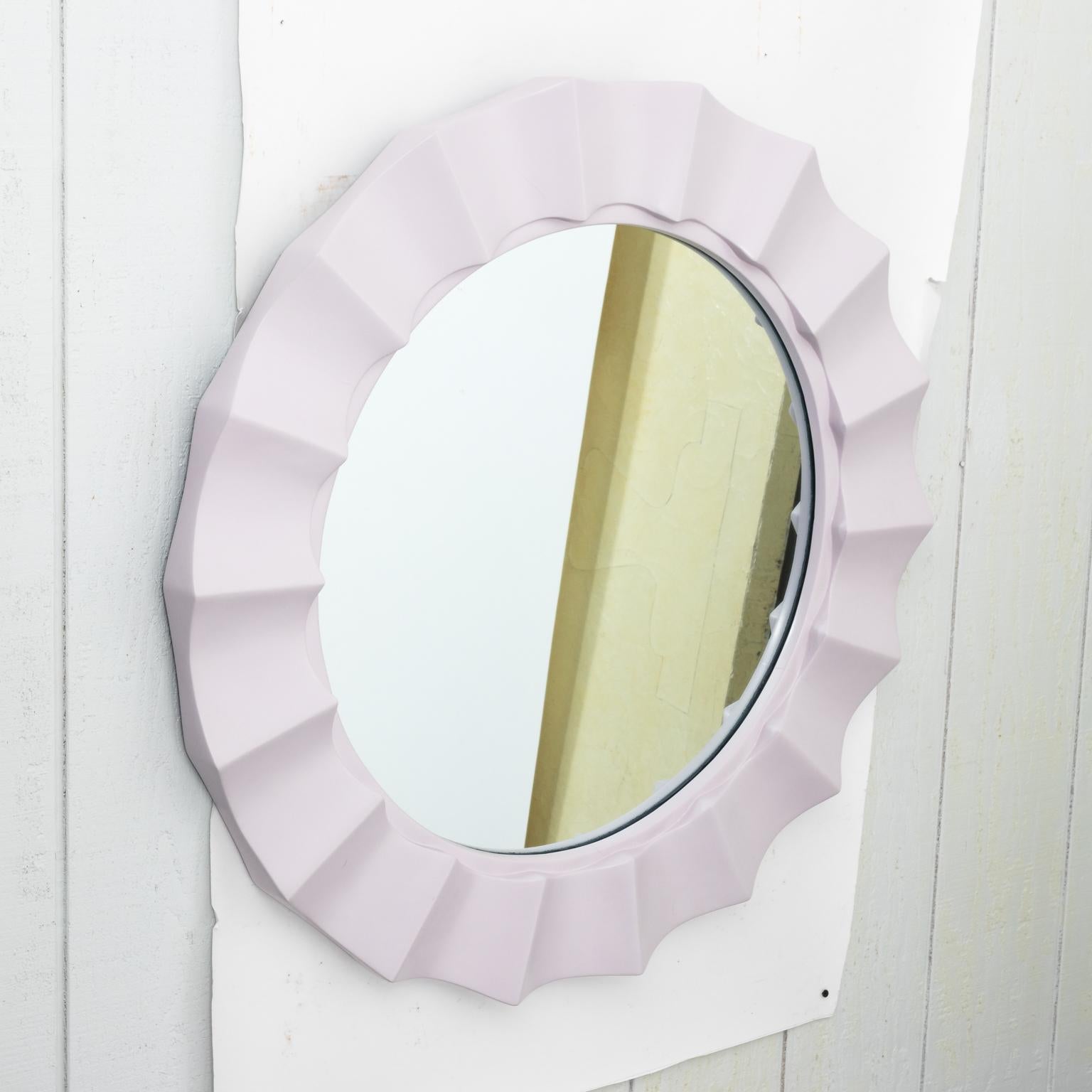 pink scallop mirror