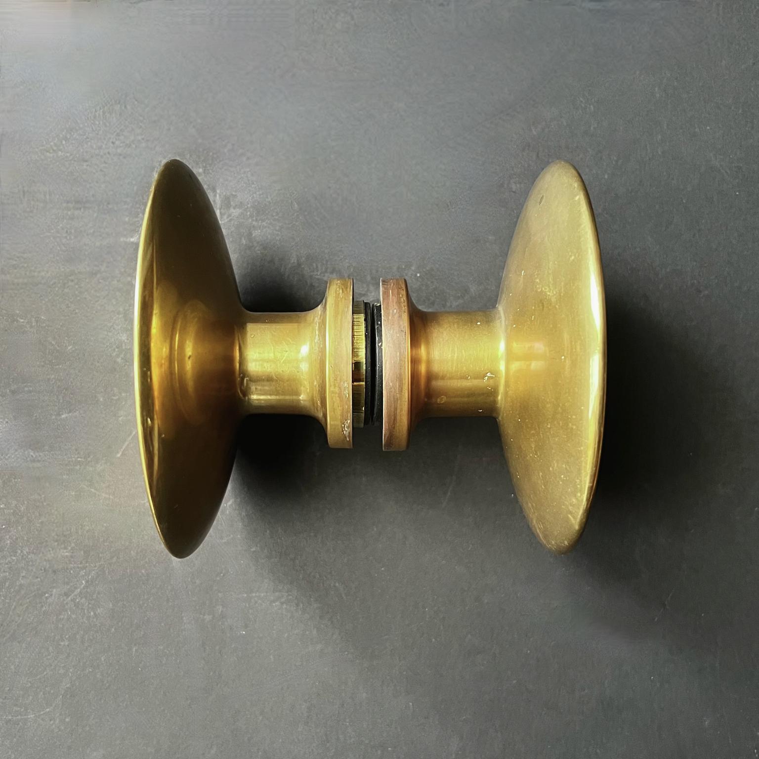 French Circular Push-and-Pull Door Handle in Bronze, Mid-20th Century, France [I] For Sale