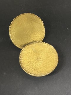 Circular Push-Pull Door Handle in Brass, Mid-20th Century, France