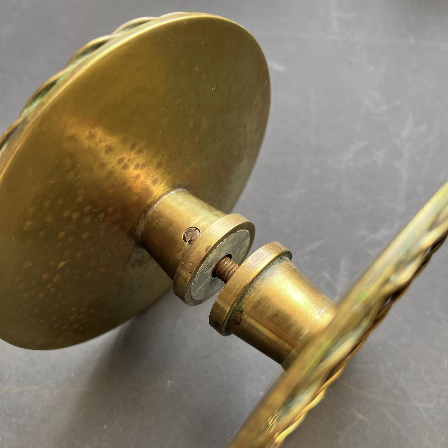 Circular Push-Pull Door Handle in Brass, Mid-20th Century, France For Sale 1