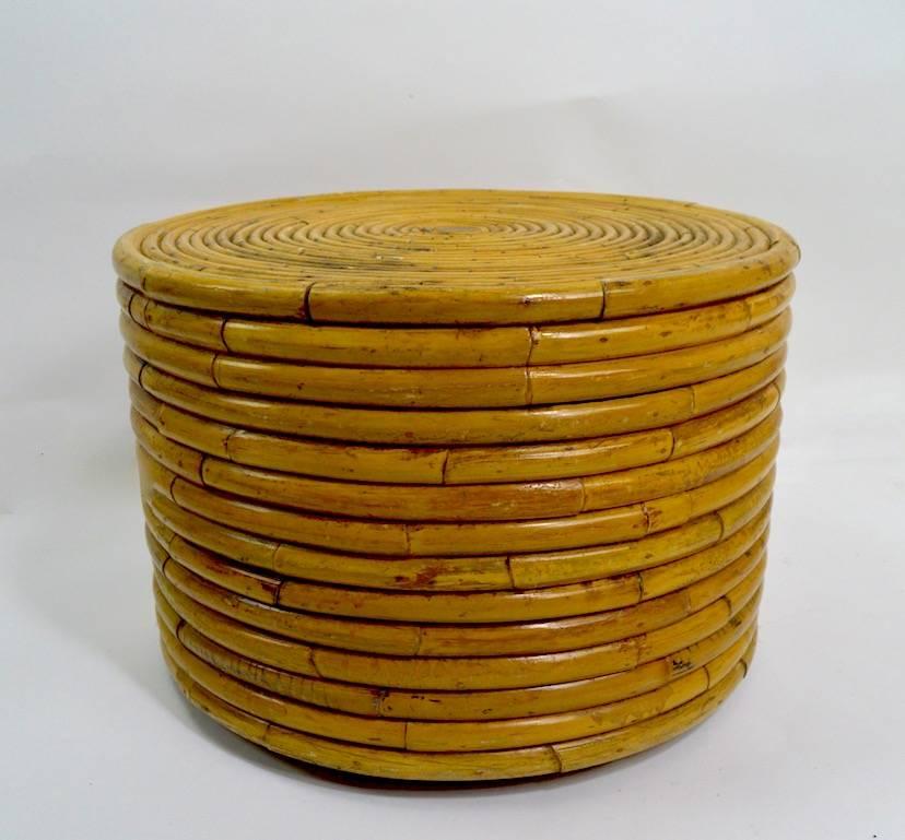 Philippine Circular Rattan Bamboo End Table