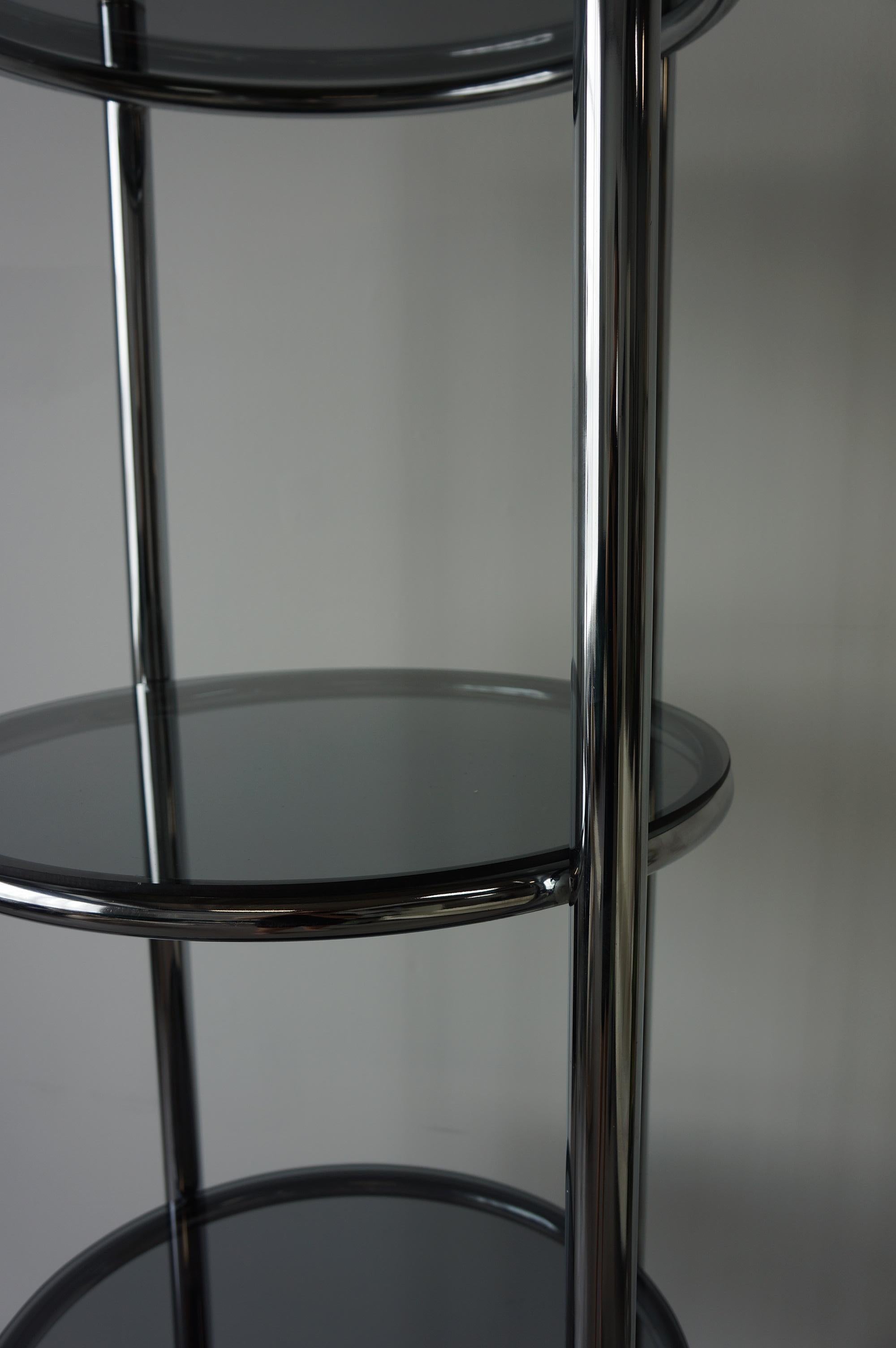 Other Circular round chrome and smoked glass shelf