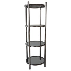 Circular round chrome and smoked glass shelf