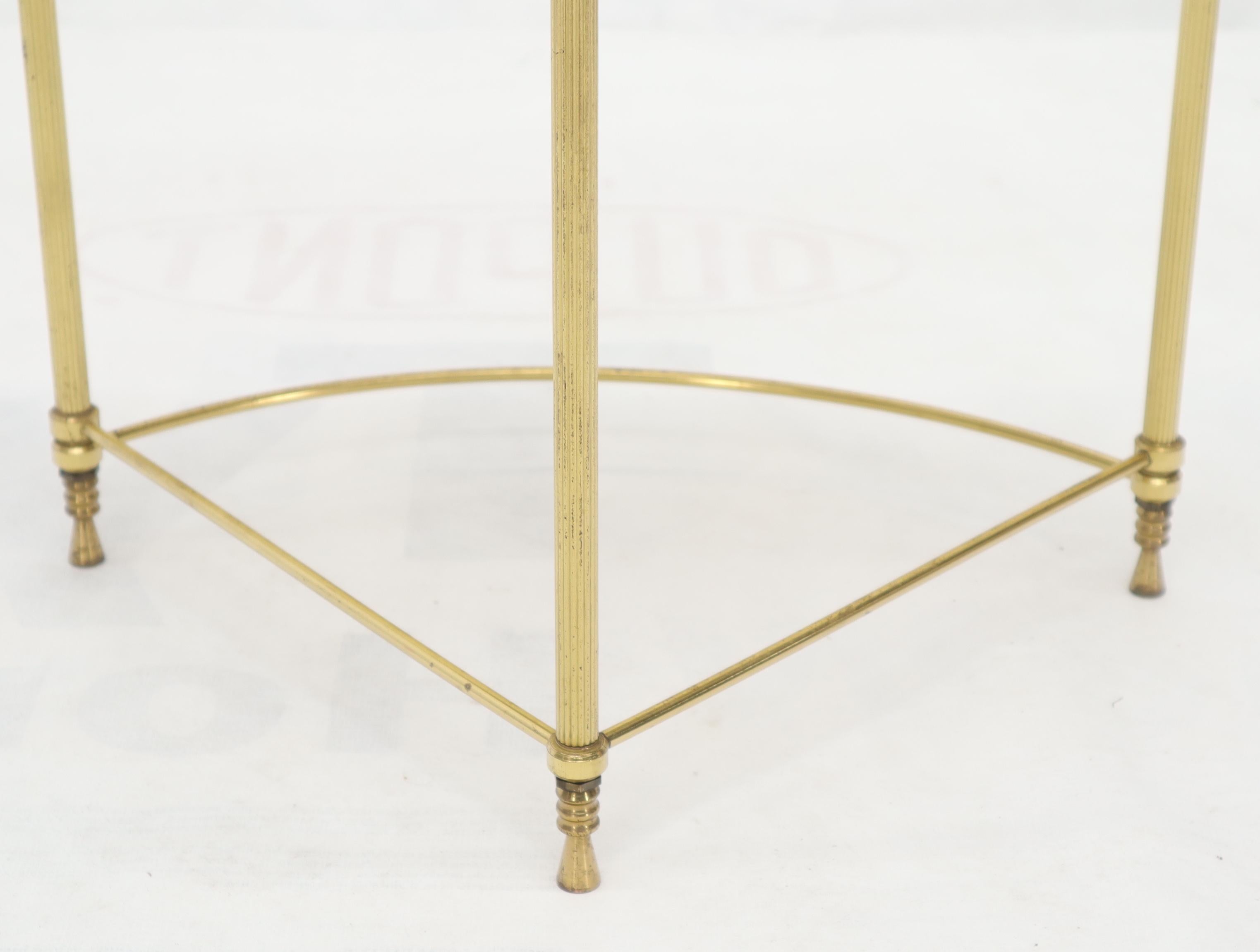 Circular Round Smoked Glass Brass Legs Nesting Coffee Table For Sale 7