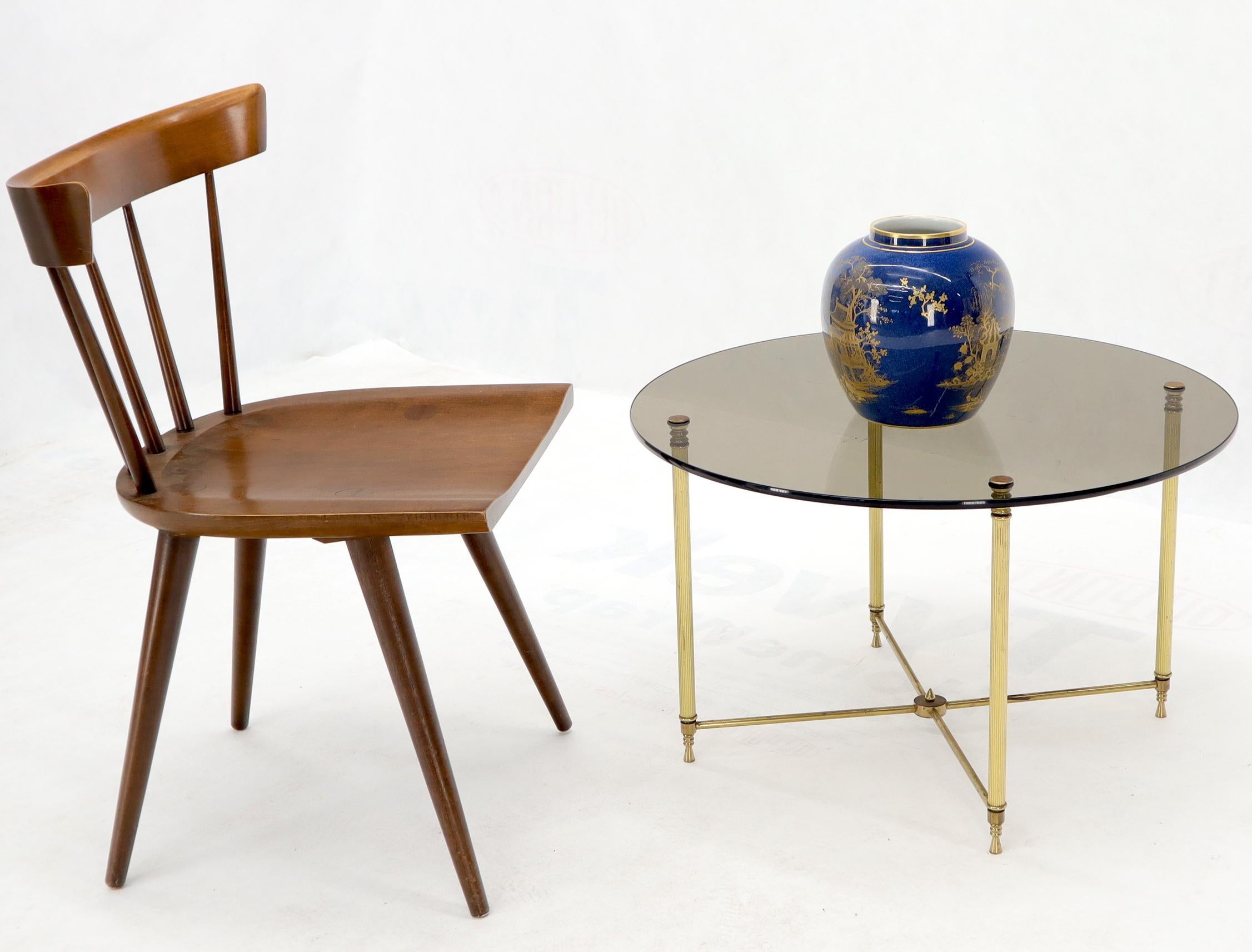 Mid-Century Modern round smoked glass 