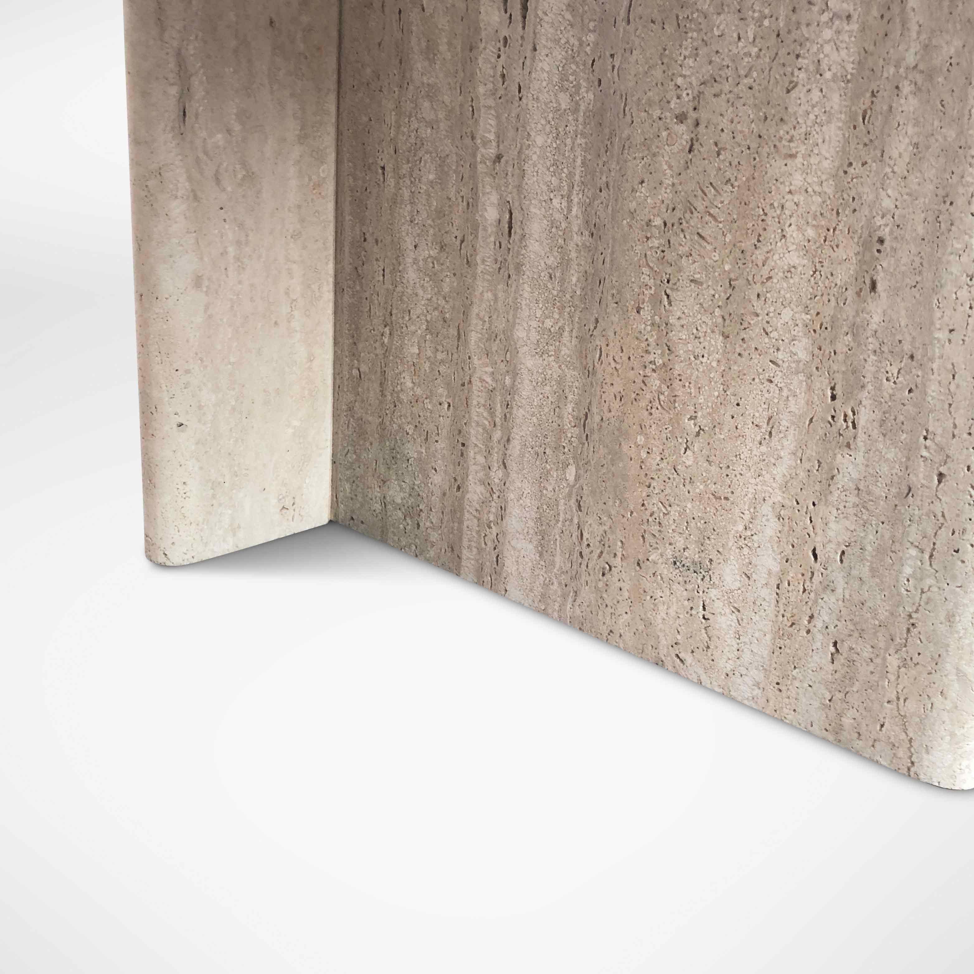 Circular Round Travertine Coffee Table, Italy, 1970s 1