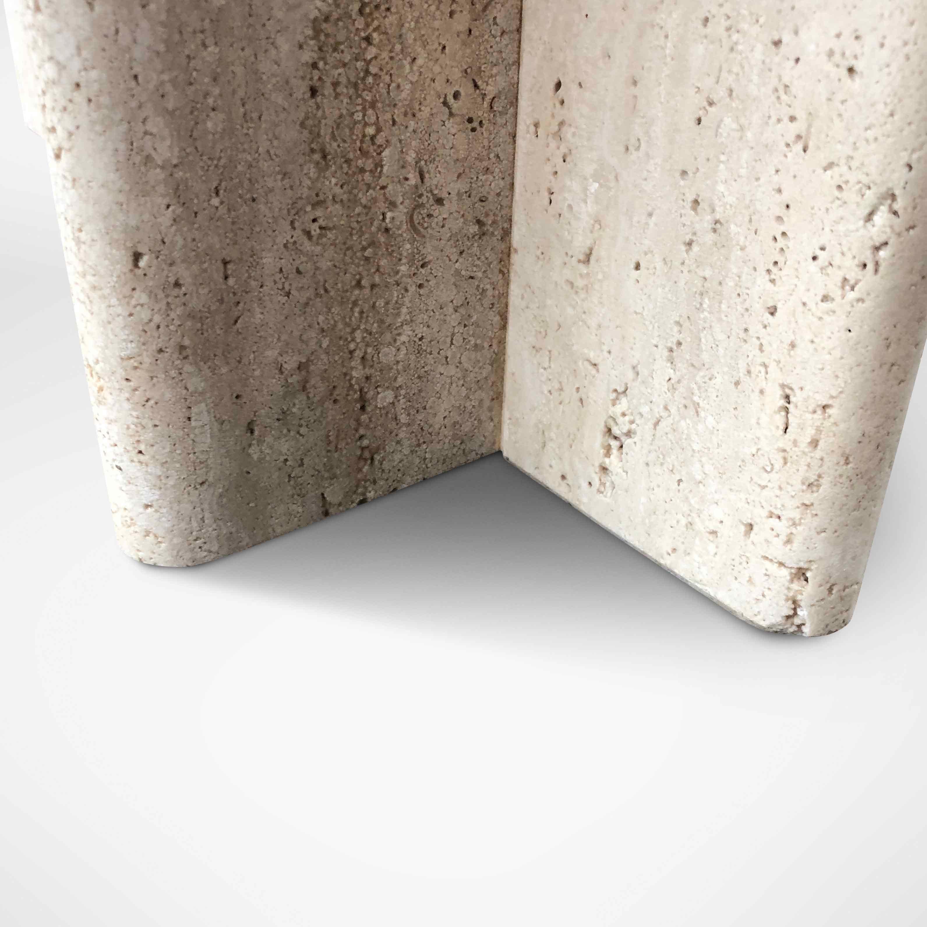 Circular Round Travertine Coffee Table, Italy, 1970s 2