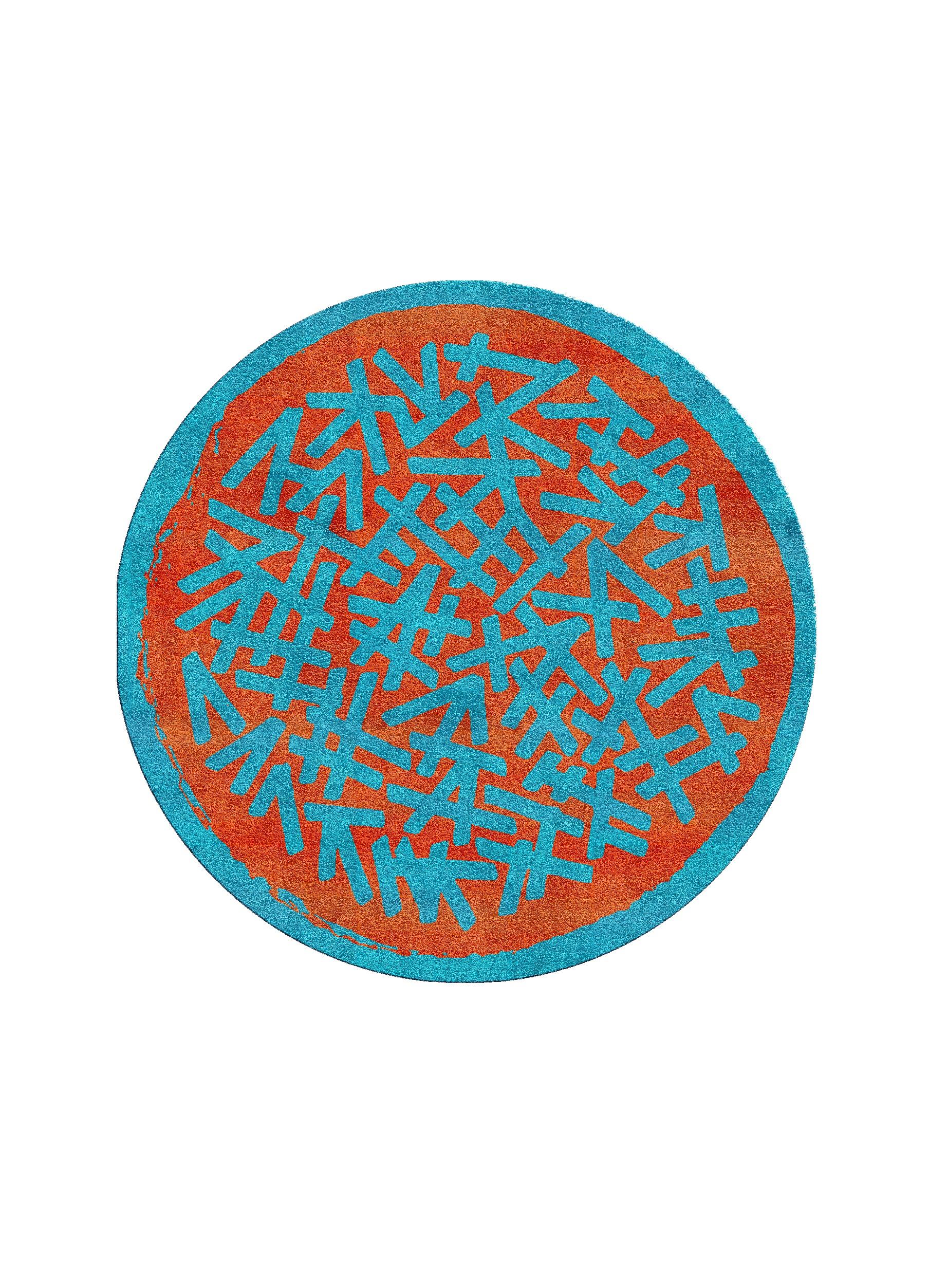 Circular rug I by Raul
Dimensions: D 200 cm
Materials: viscose, linen
Available in other colors.

The Circular rug is part of a series called “Cosmic Dance” envisioning a pattern made of dance movements. Shapes and forms harmoniously blend with