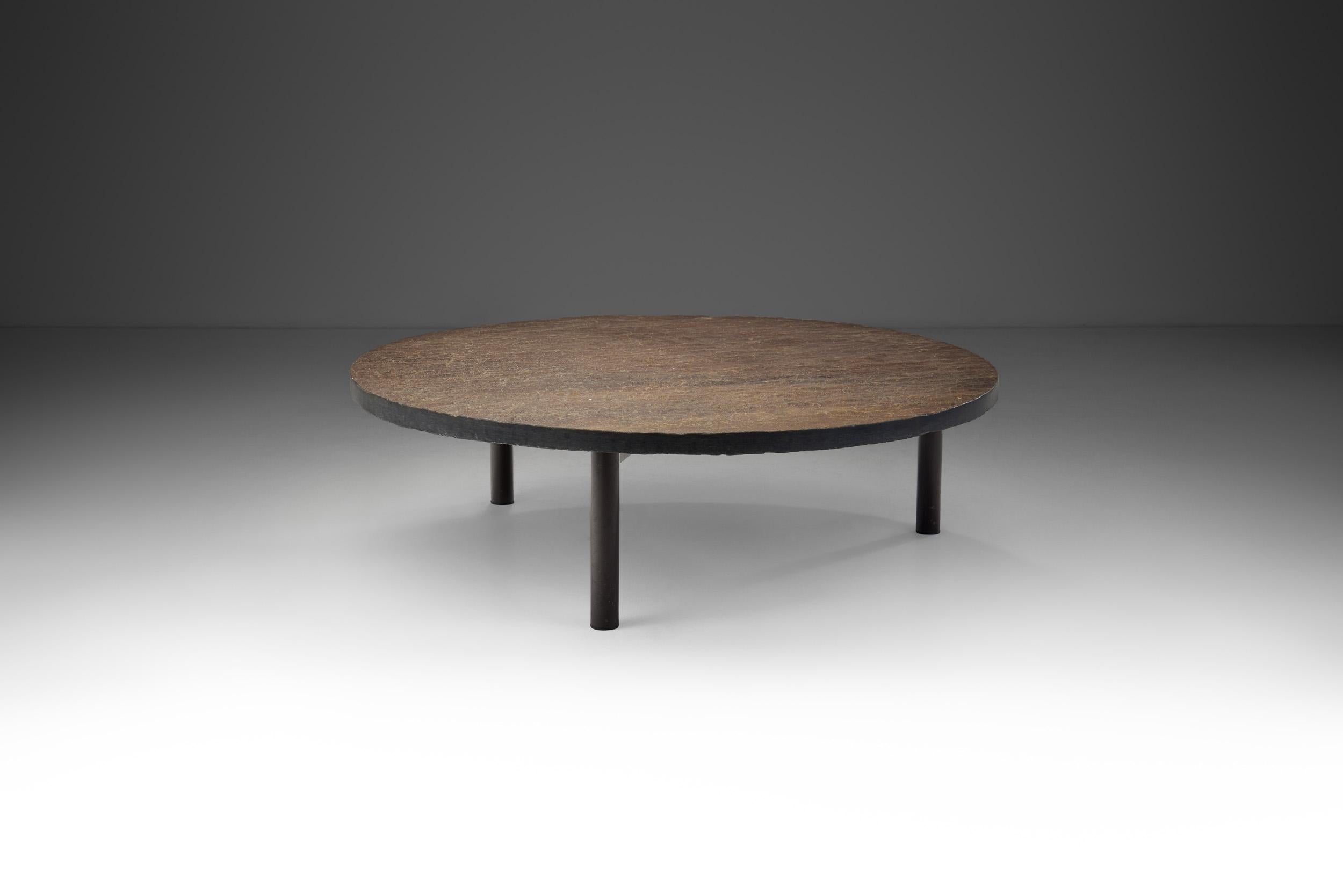 European Circular Rustic Tripod Coffee Table, Europe ca 1950s