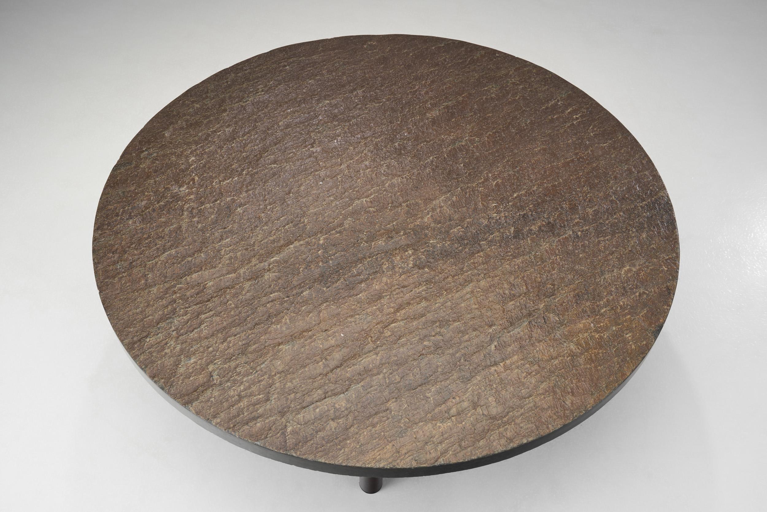 Mid-20th Century Circular Rustic Tripod Coffee Table, Europe ca 1950s