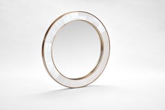 Circular Selenite and Brass Mirror 39.37" diameter Handmade in UK Contemporary
