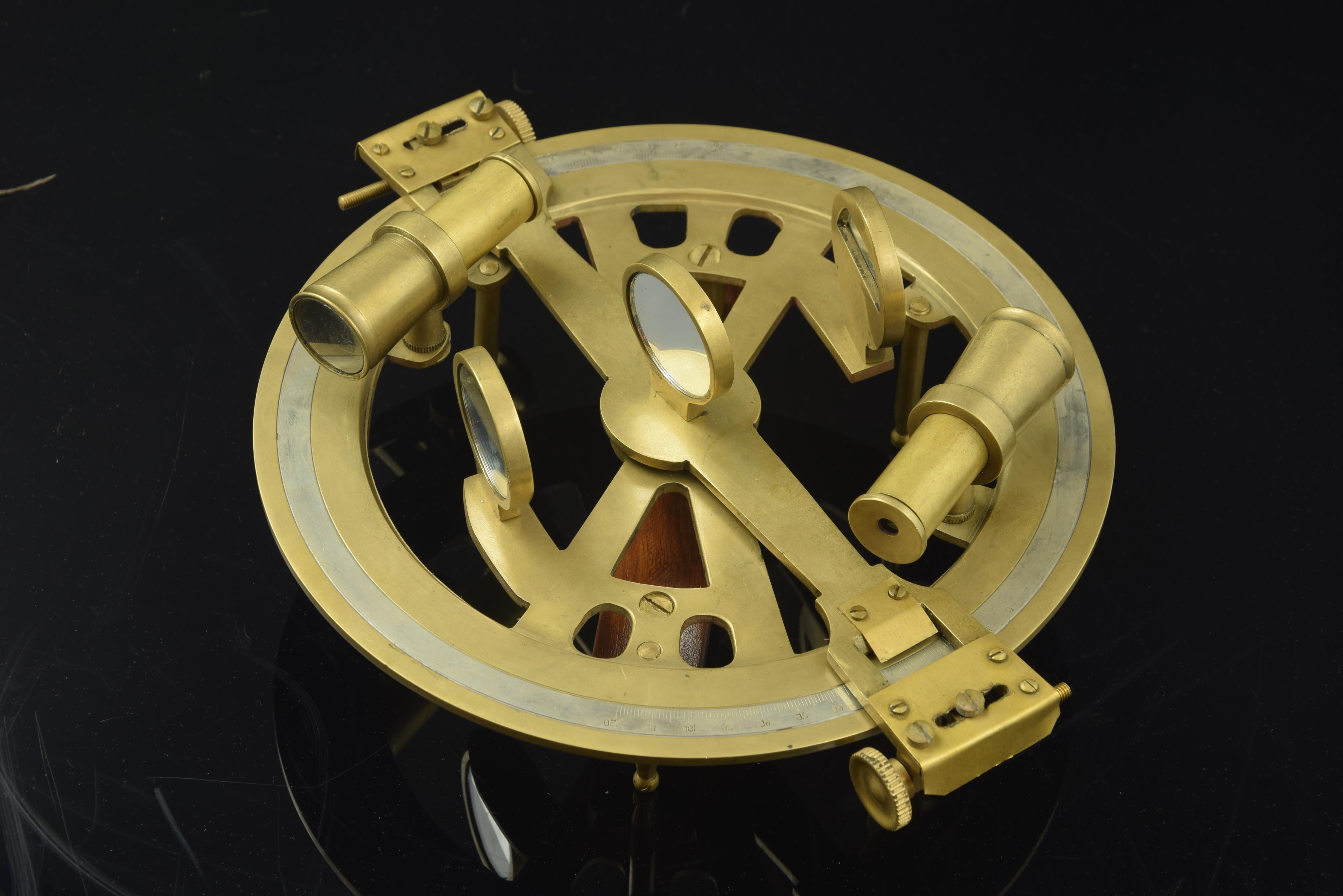 The sextant is an instrument that allows to measure angles between two objects such as two points of a coast or a star, traditionally the Sun of the earth and the horizon. Knowing the elevation of the Sun and the time of day you can determine the