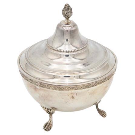 Scatola circolare per caramelle in argento