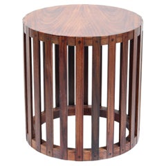 Metropolitan Furniture Corp. Circular Slatted Solid Rosewood Occasional Table