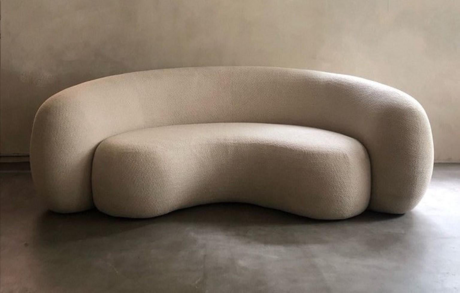 Circular sofa by Karstudio
Dimensions: W 240 x D 133 x H 80 cm
Materials: Fabric, MDF frame


Kar, is the root of Sanskrit Karma, meaning karmic repetition. We seek the cause and effect in aesthetics, inspired from the past, the present, and