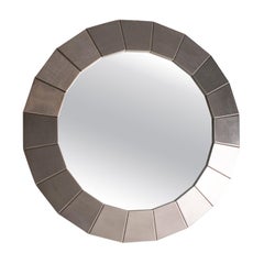 Circular Steel Wall Mirror, Spain, 1970's