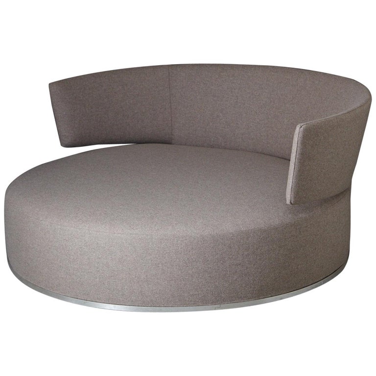 Circular Swivel Sofa Amoenus by Antonio Citterio for B&B Italia,  Re-Upholstered at 1stDibs