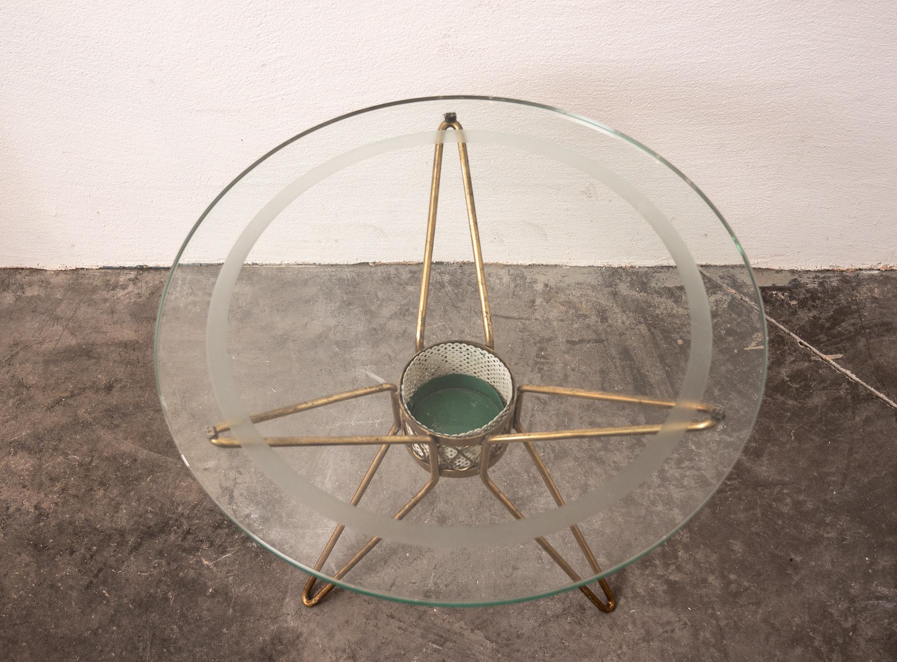 Brass Circular Table Attributed to Cesare Lacca For Sale