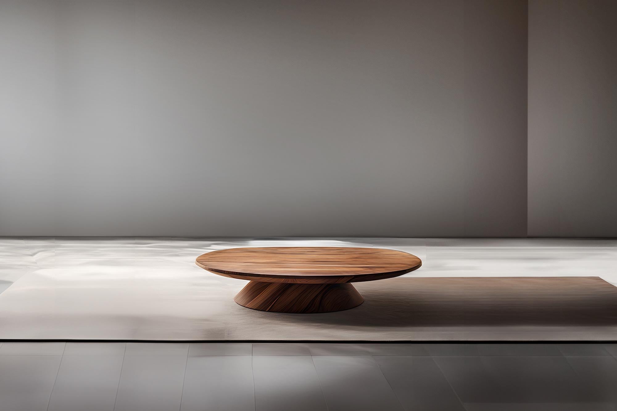 Mexican Circular Table Top Solace 48: Solid Walnut, Organic Shape For Sale