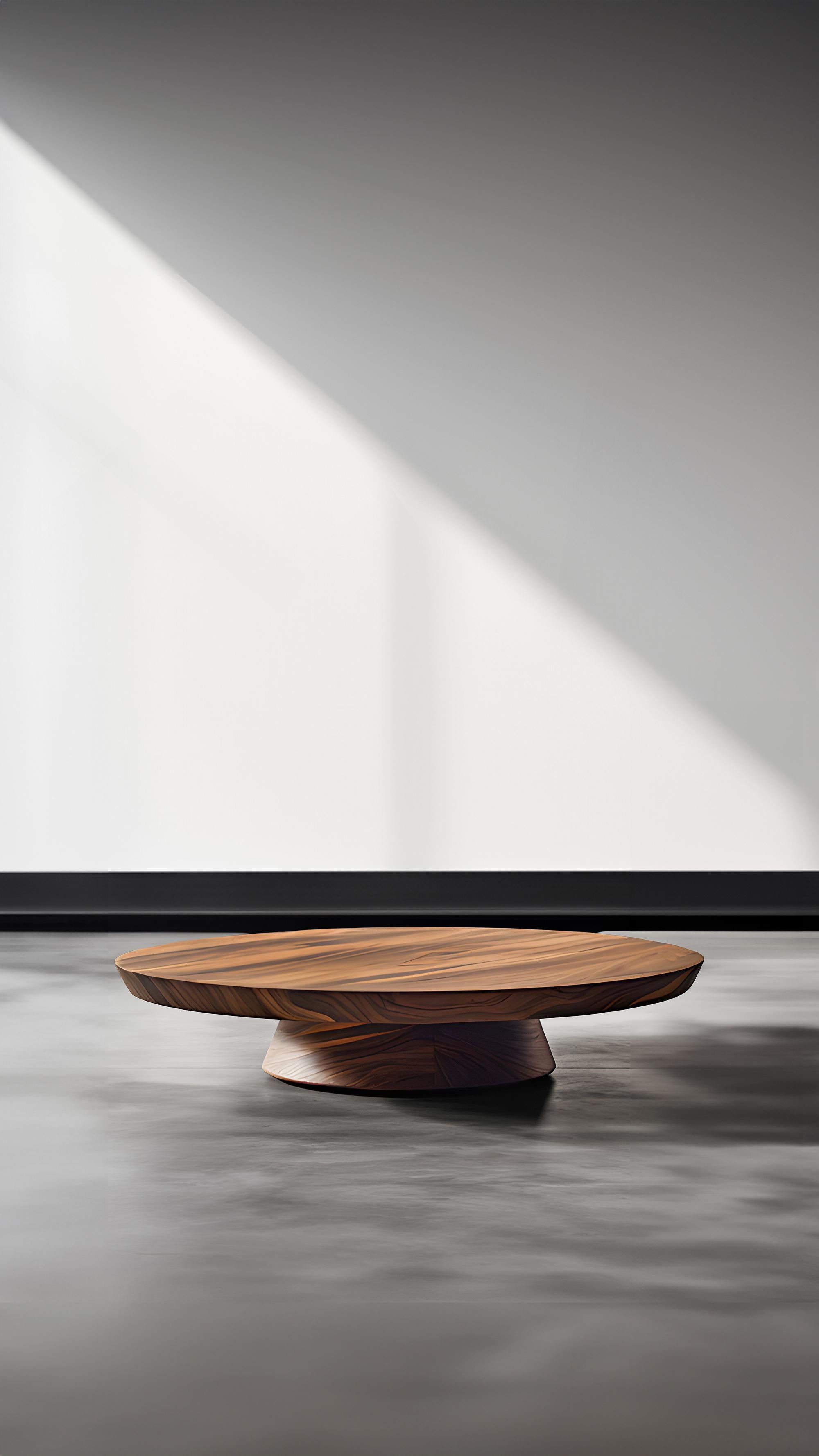 Contemporary Circular Table Top Solace 48: Solid Walnut, Organic Shape For Sale