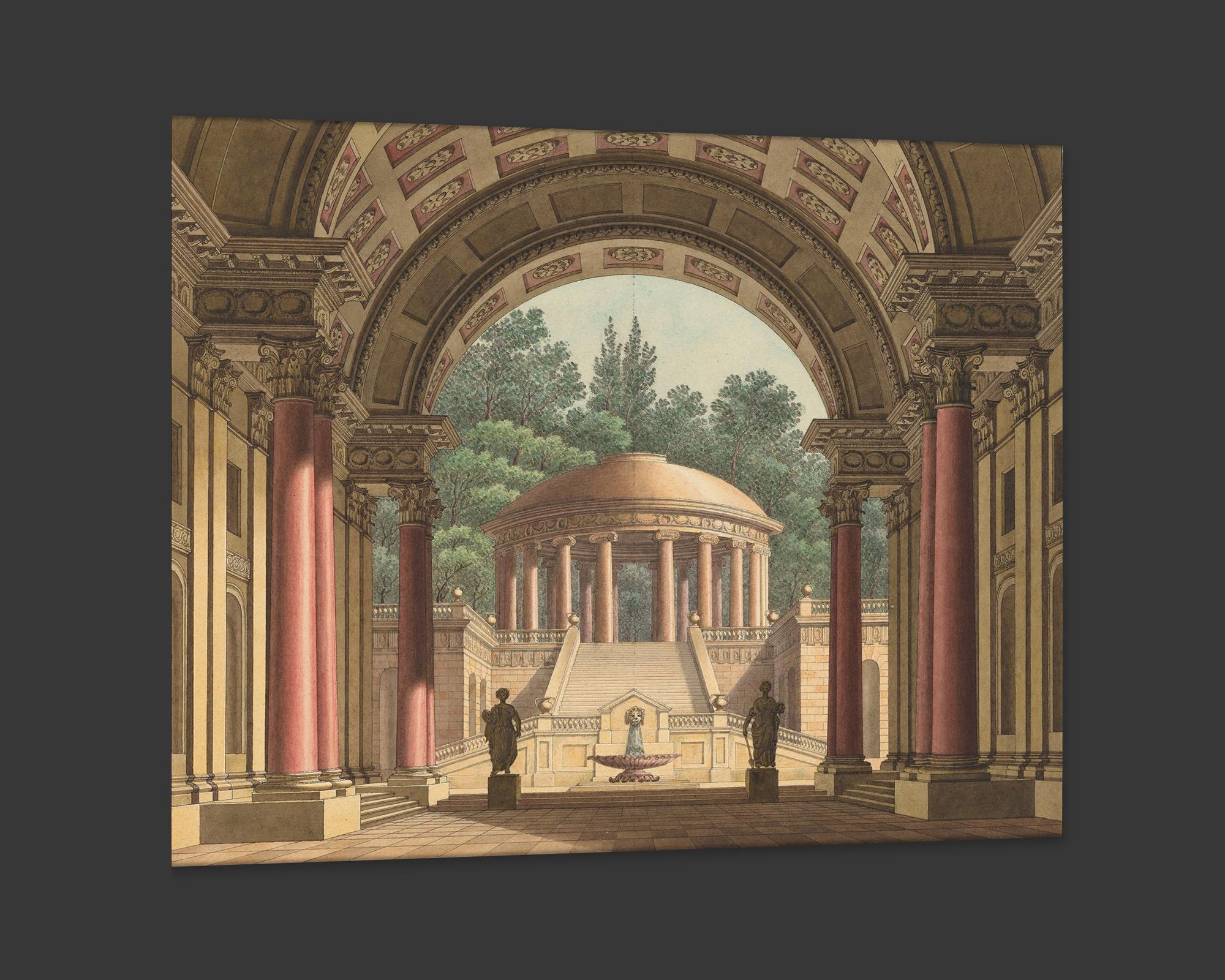 Czech Circular Temple, after Louis XVI Architectural by Josef Platzer For Sale