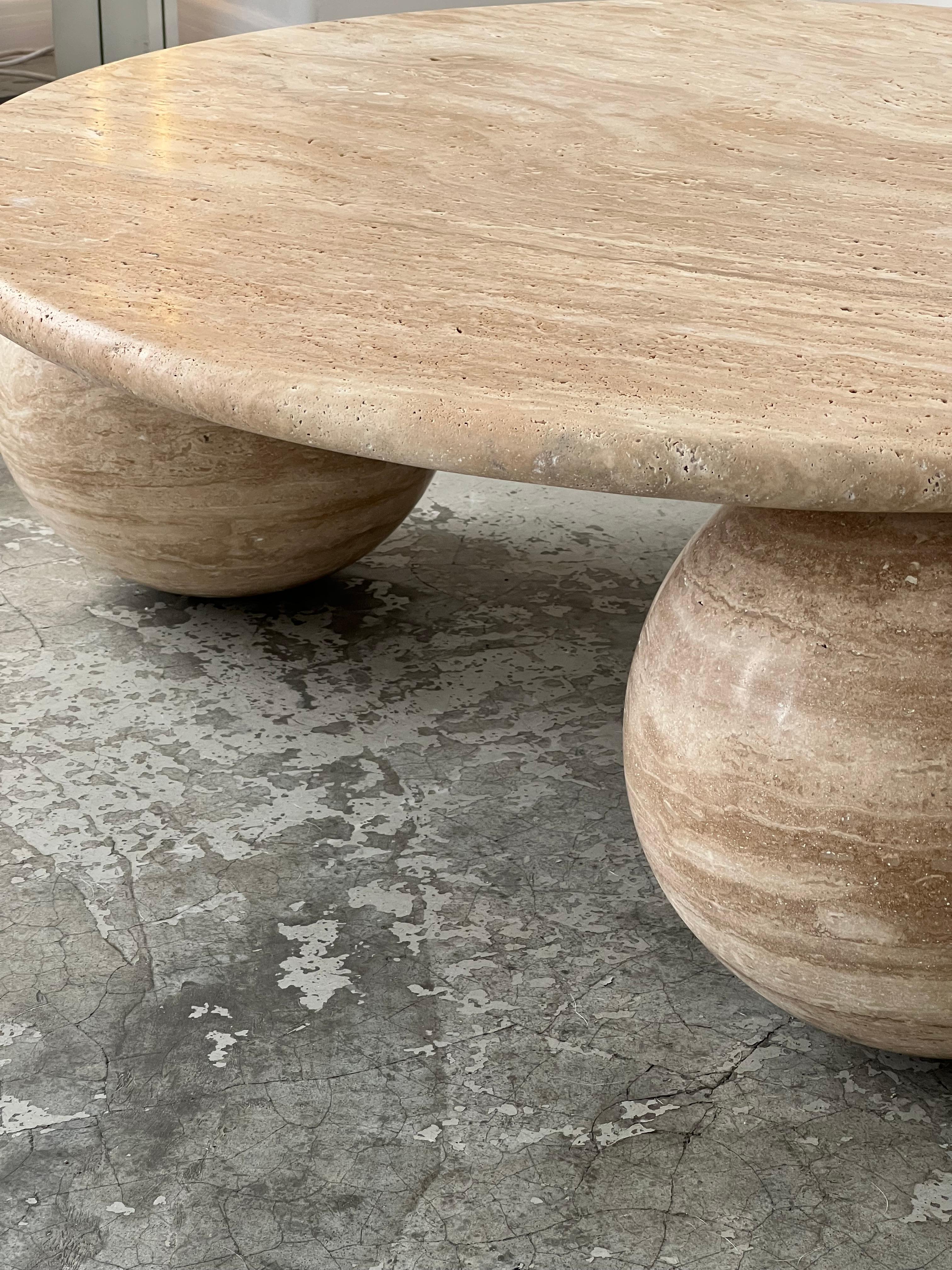 Travertine Round Coffee Table
