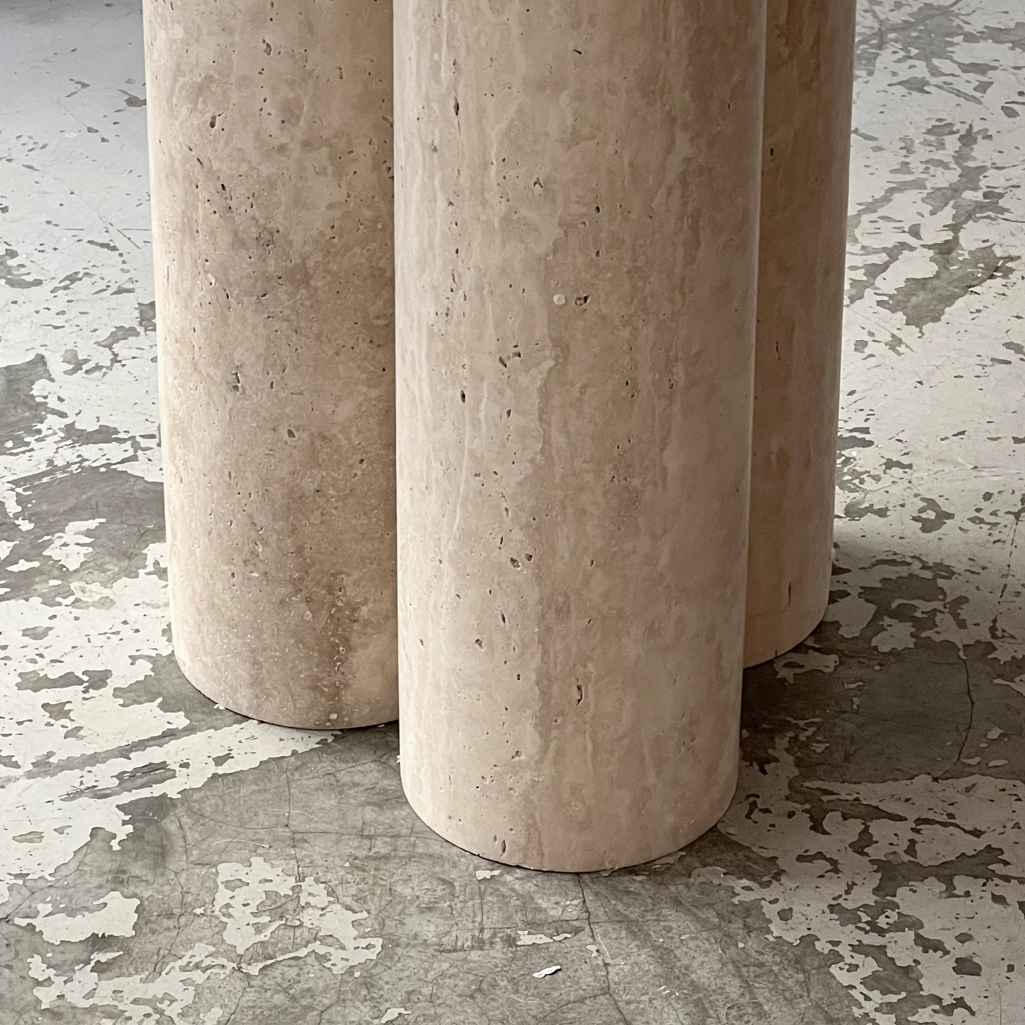 Contemporary Circular travertine dining table For Sale