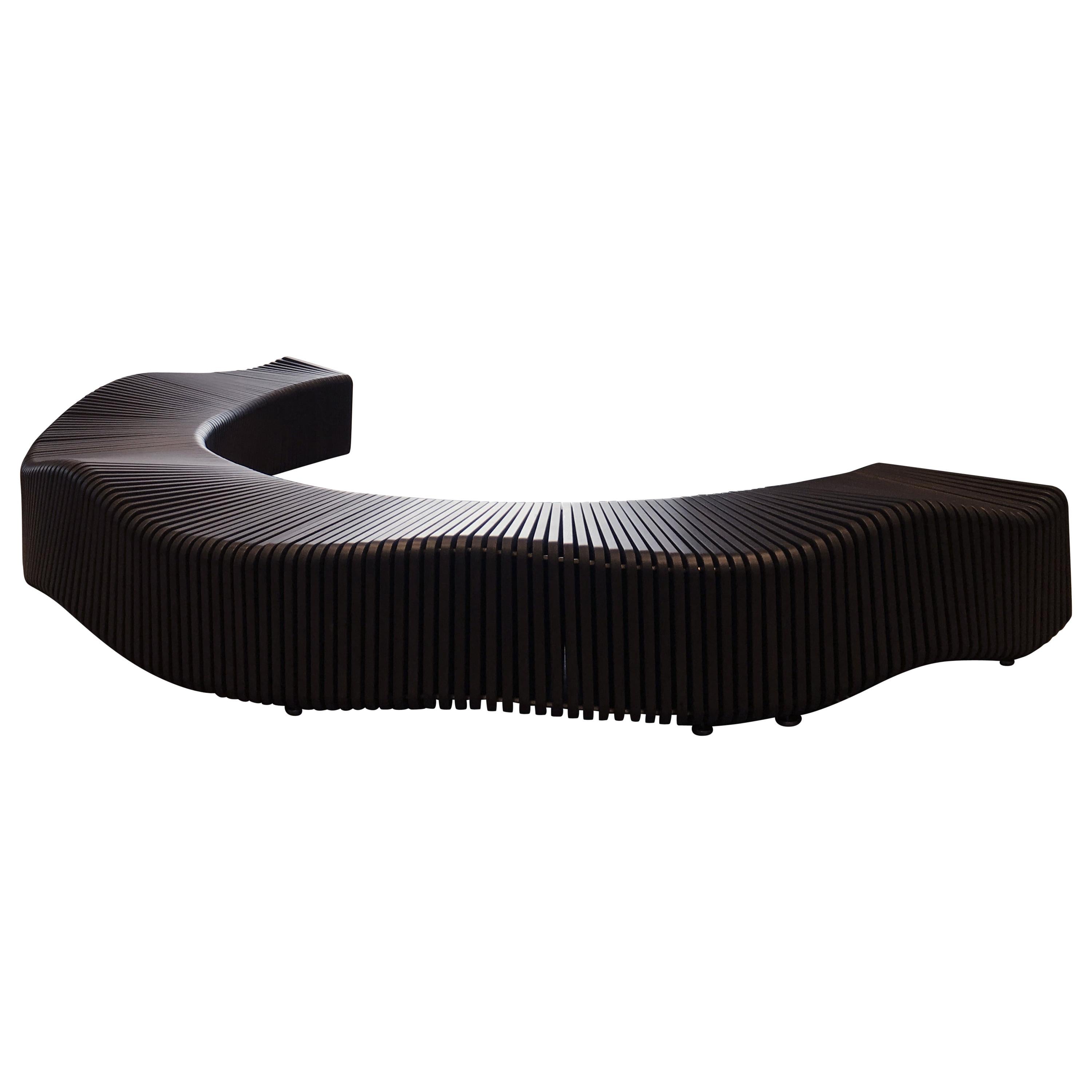 Circular undulating wooden Greenwater Bench For Sale