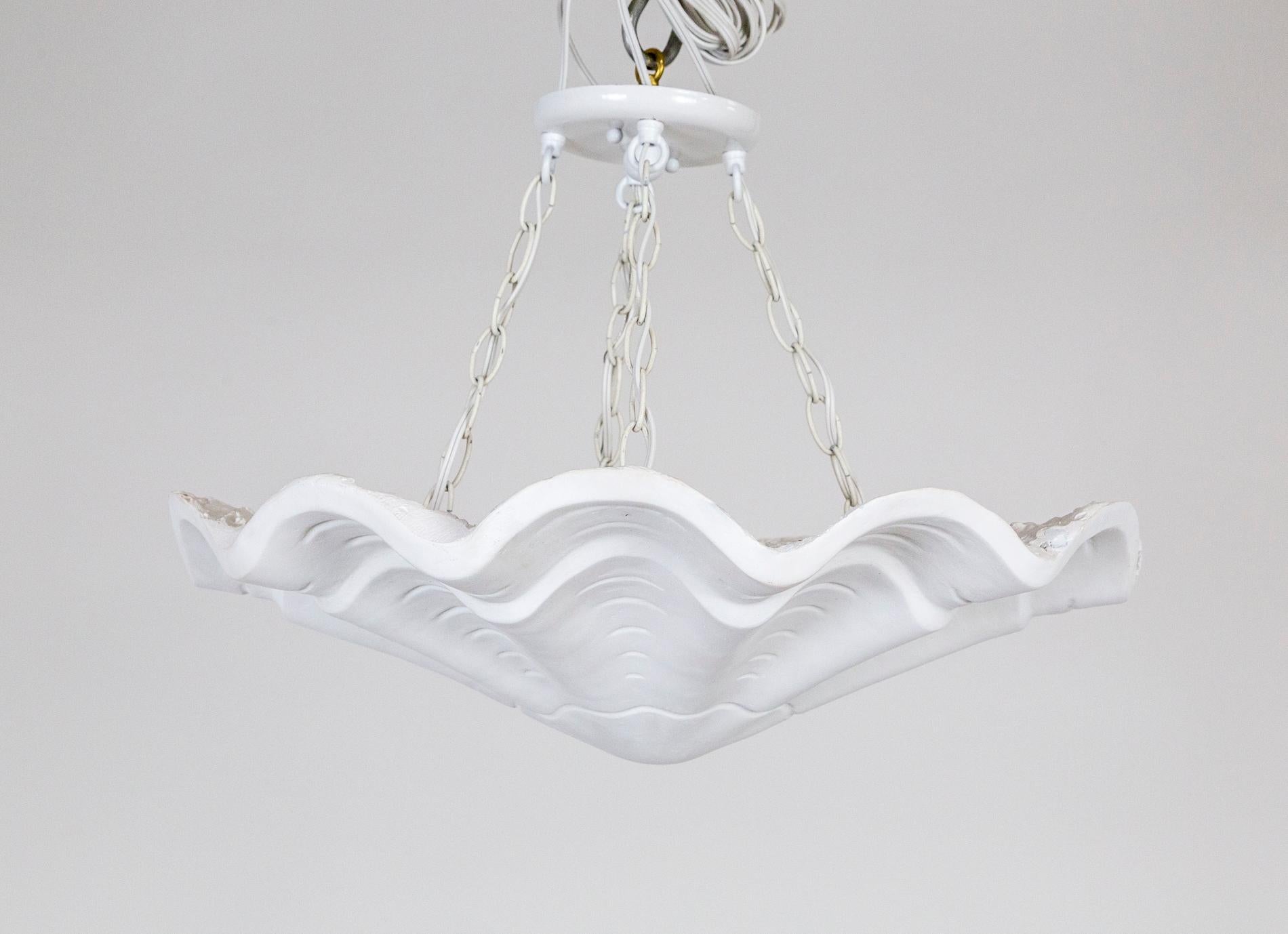 white plaster pendant light