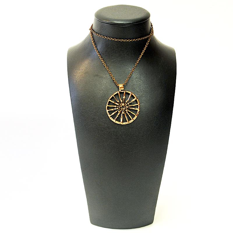 Late 20th Century Circular Vintage Bronze Necklace by Christer Tonnby 1980s Sweden For Sale