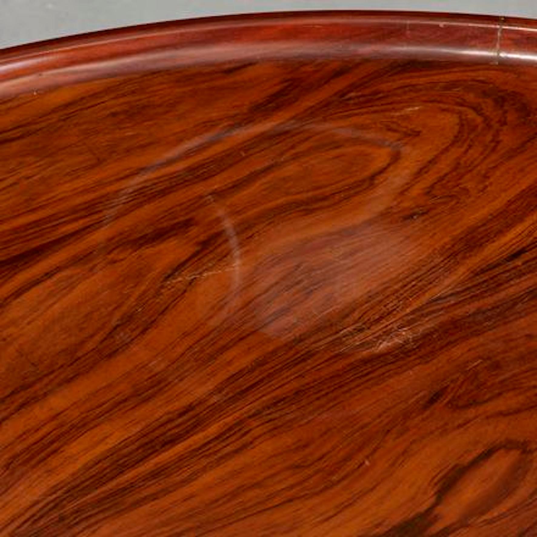 American Circular Walnut 'Egyptian' Coffee Table in the style of Mogens Lassen For Sale