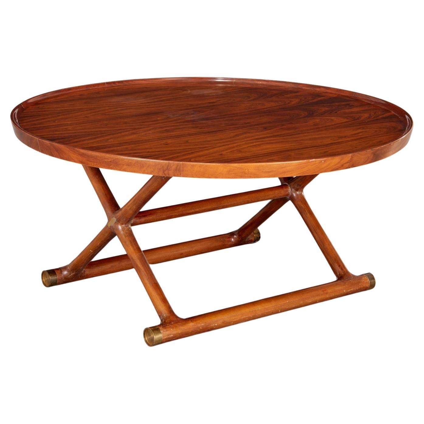 Circular Walnut 'Egyptian' Coffee Table in the style of Mogens Lassen For Sale