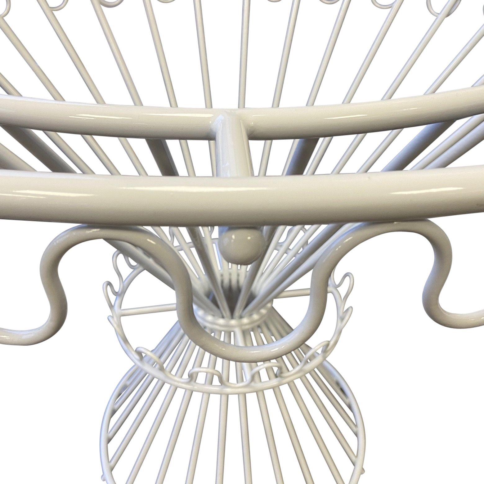 20th Century French Circular White Metal Dining Table Base, 1950s, by Mathieu Matégot