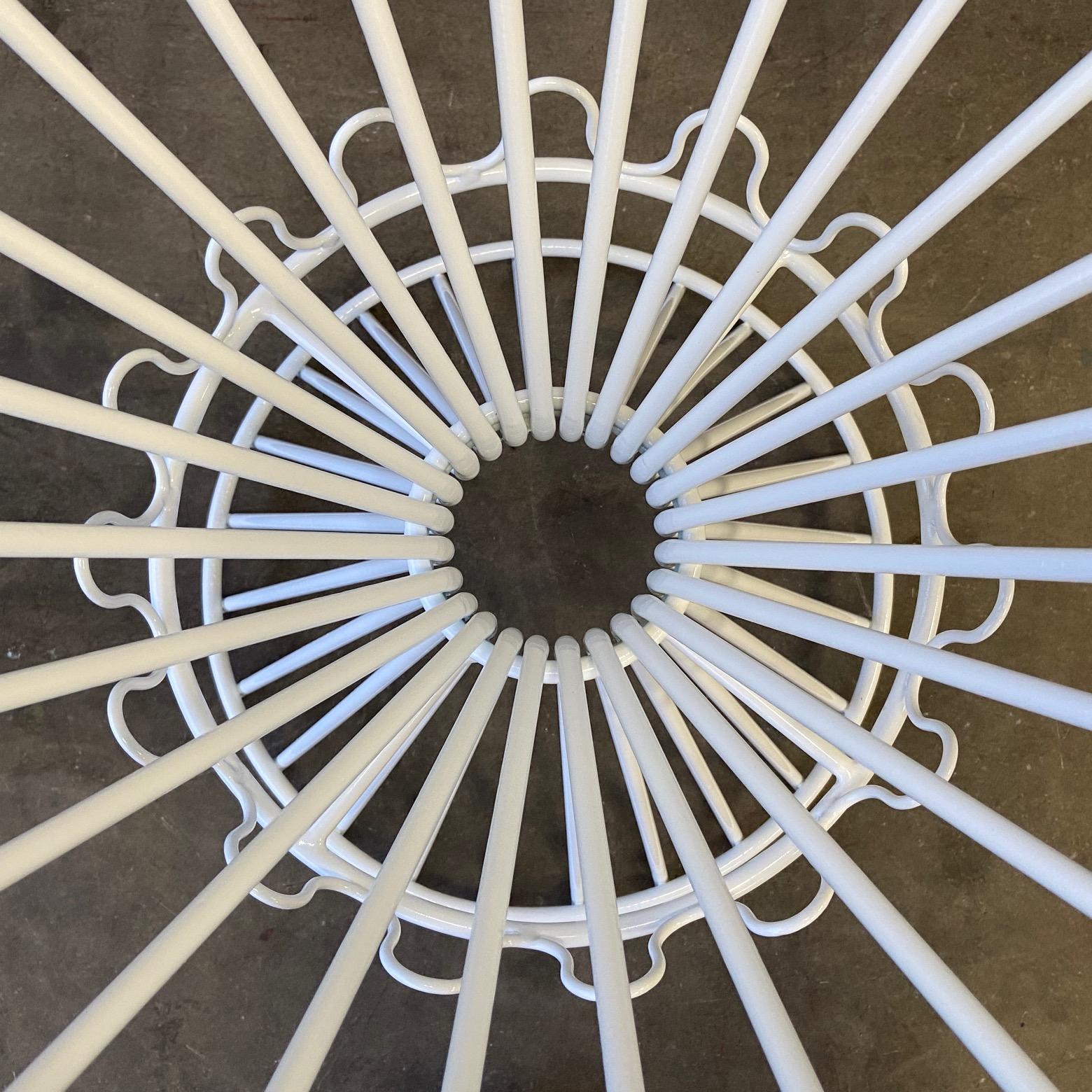 French Circular White Metal Dining Table Base, 1950s, by Mathieu Matégot 1