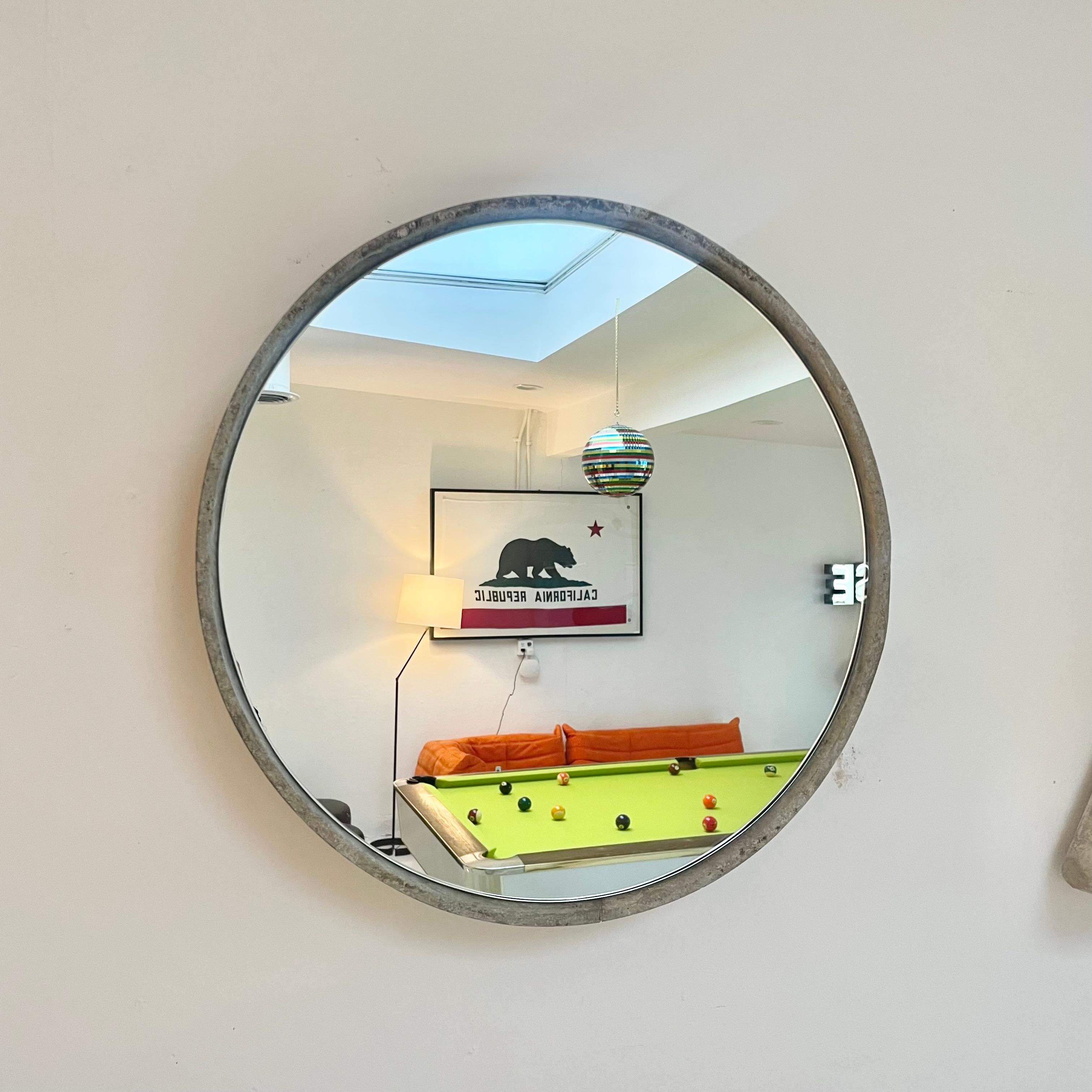 Circular Willy Guhl Concrete Mirror, 1960s Switzerland 5