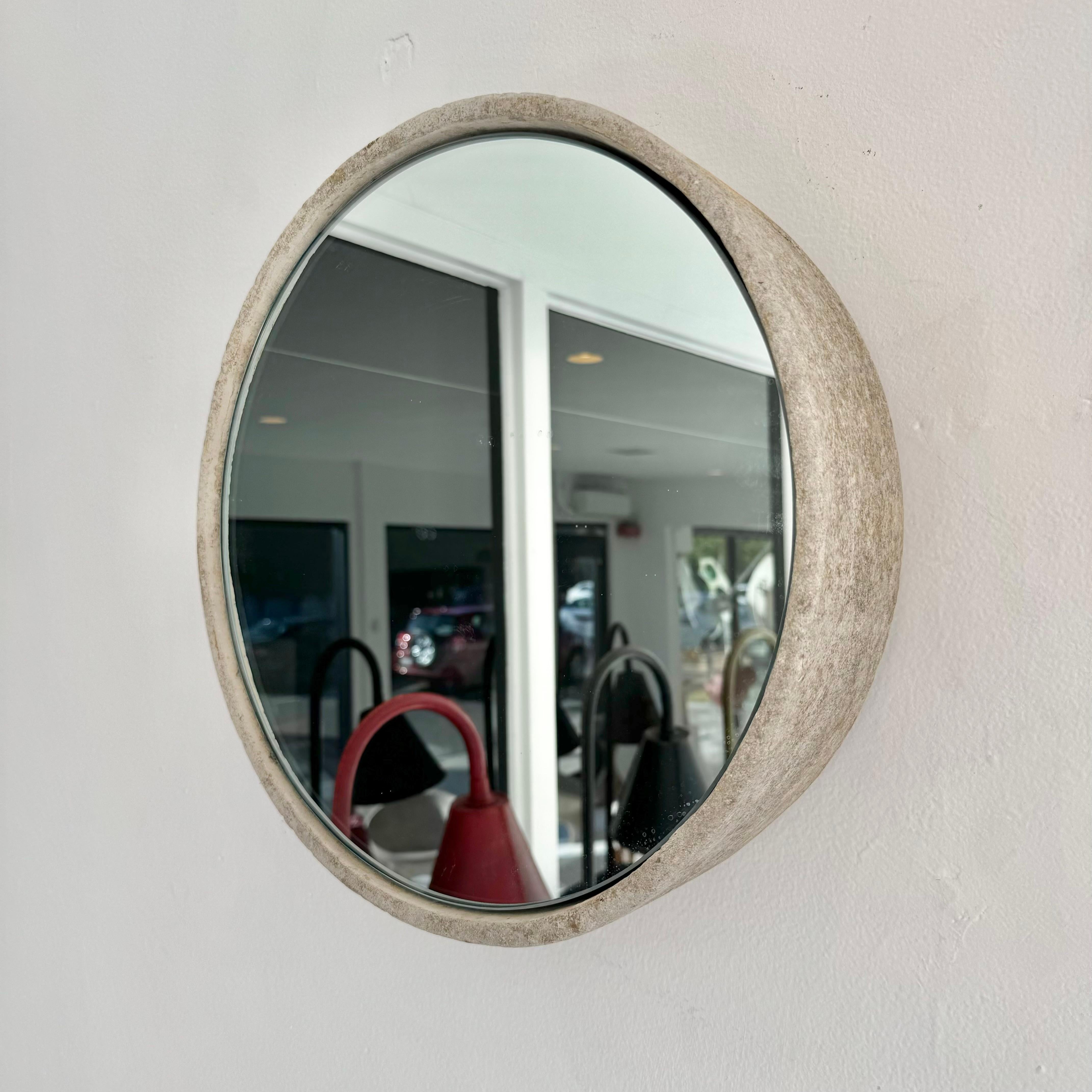 Mid-20th Century Circular Willy Guhl Concrete Mirror, 1960s Switzerland For Sale