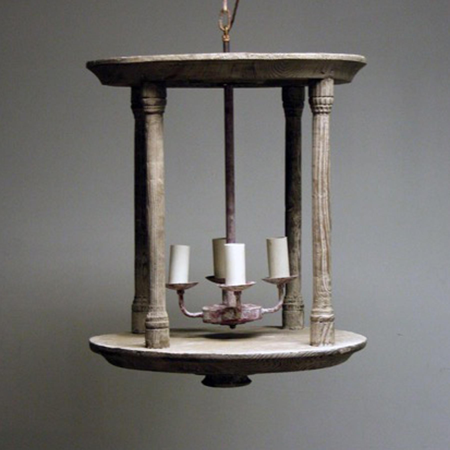 British Circular Wooden Lantern For Sale