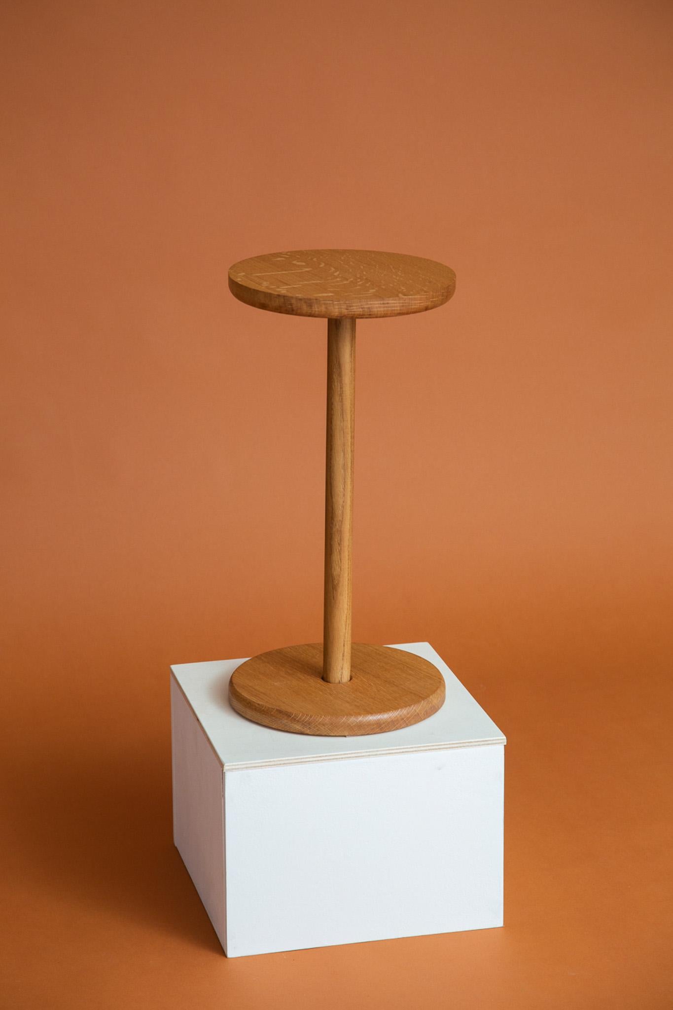 Wood sofa table and side table handcrafted in English Oak by award winning designer and maker Gareth 'Goldfinch' Brookes in his traditional Manchester studio. This lightweight and easy to move sofa table is perfect for tucking in next to your seat