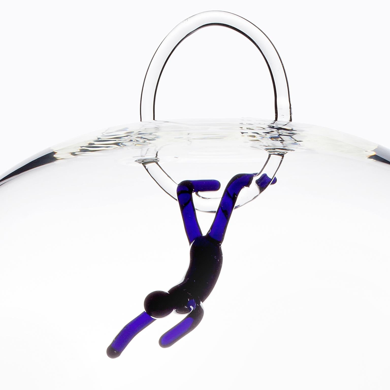 Contemporary Circus Acrobat, Hand Blown Colored Glass Dome For Sale