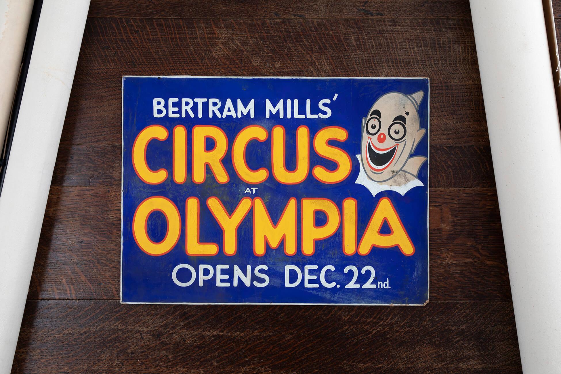 20ième siècle Affiche peinte à la main du Cirque d'Olympie, vers 1930 en vente