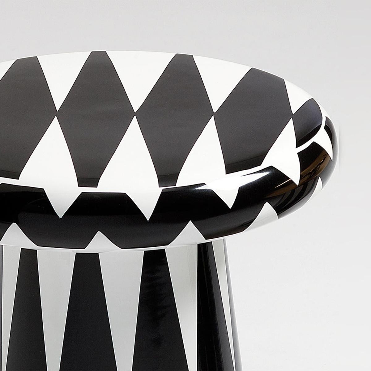 Contemporary Circus Black and White Side Table For Sale
