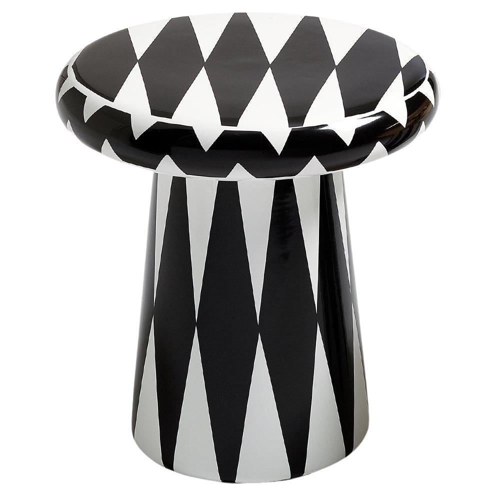 Circus Black and White Side Table For Sale