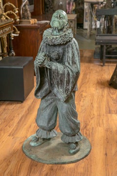 Antique Bronze Circus Clown Sculpture by Joseph Joe Brown, USA, 1950