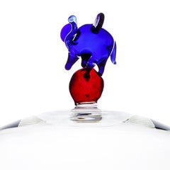 Circus Elephant, Handblown Colored Glass Dome