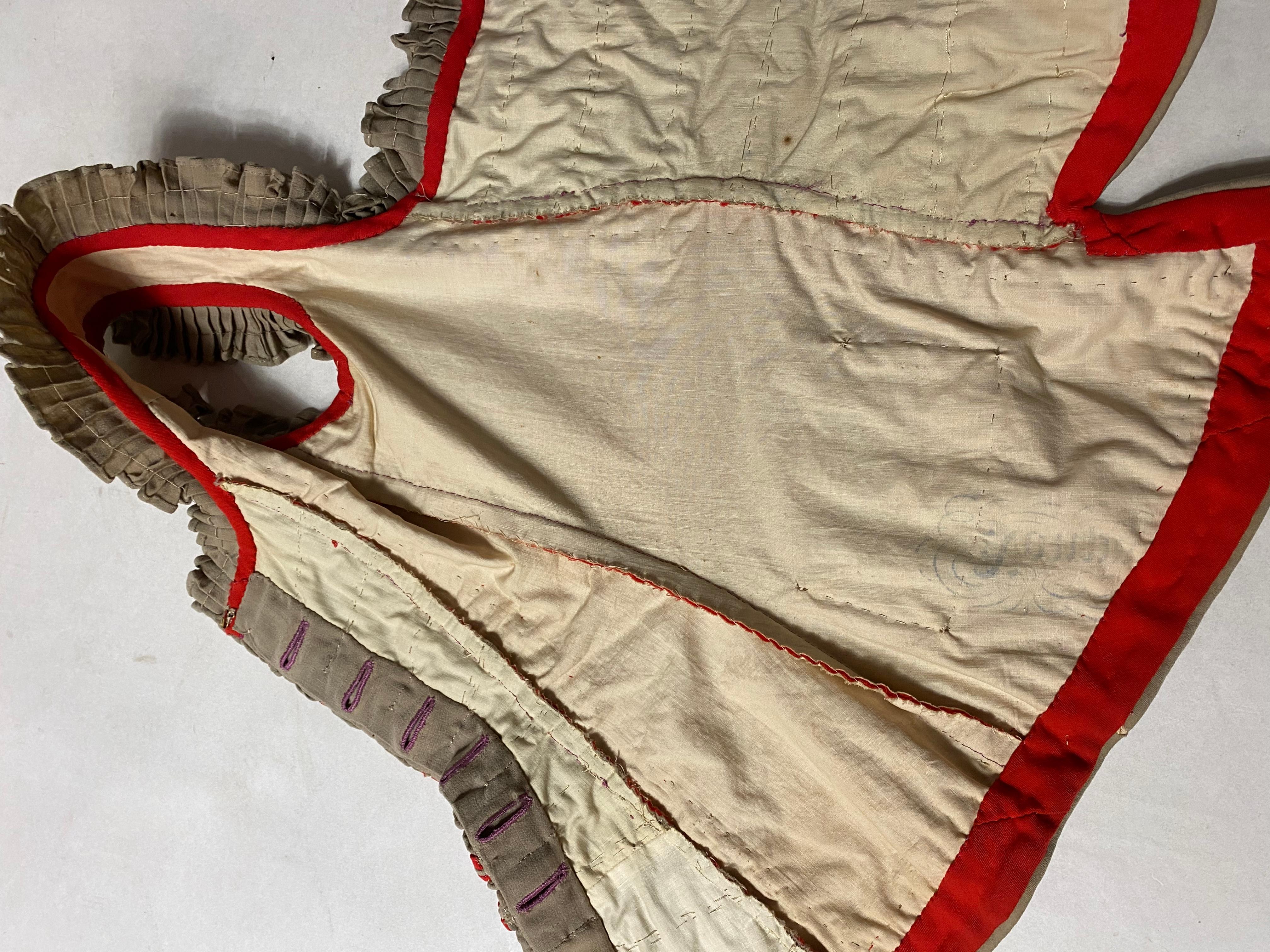 An Historical Circus, Fancy or Memorial Dress in Scarlet Challis USA Circa 1890 For Sale 9