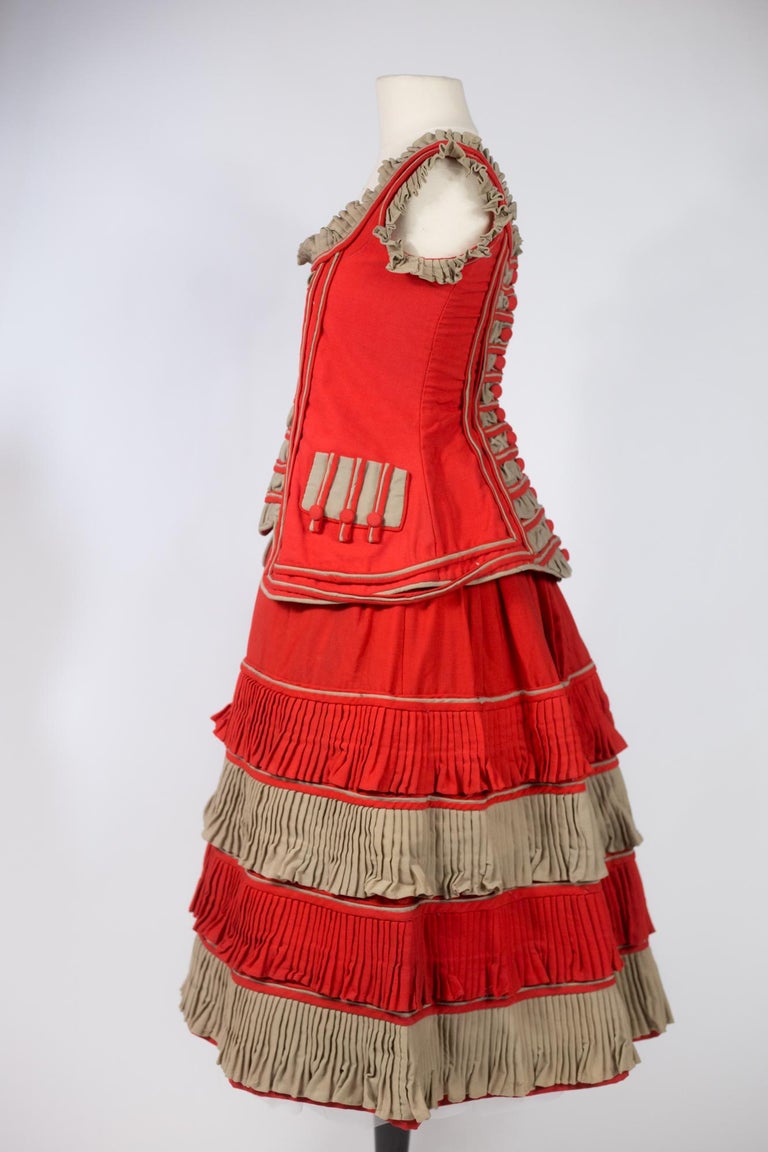 An Historical Circus, Fancy or Memorial Dress in Scarlet Challis USA Circa  1890 at 1stDibs | 1890 circus, 1890 dresses, circus formal dress