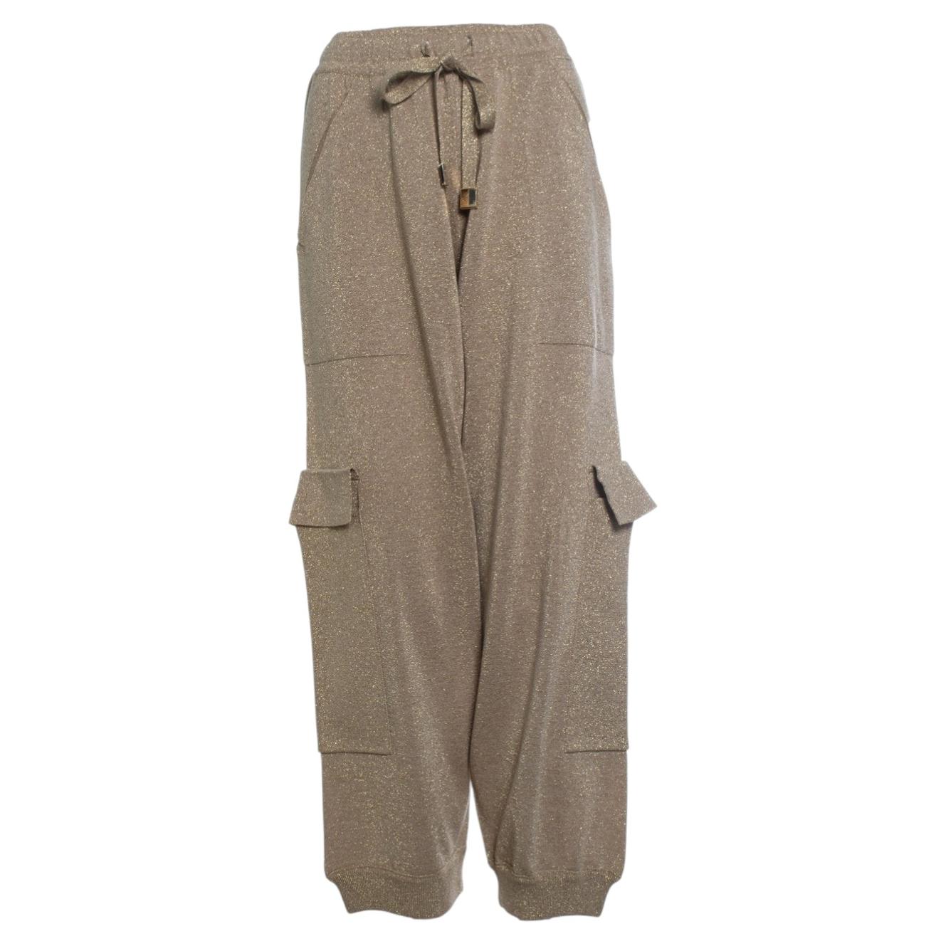 Circus Hotel, gold metallic cargo trousers For Sale